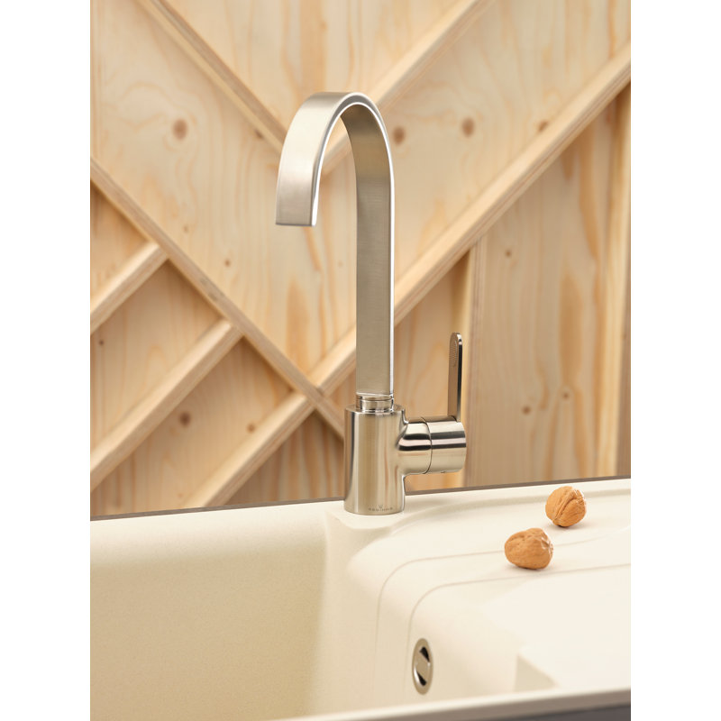 Single Handle Surface Mounted Monobloc Mixer Tap, Brushed Nickel