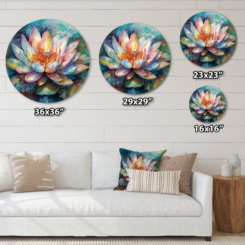 Navarrette - Art floral rond en métal, H 16 po x l 16 po