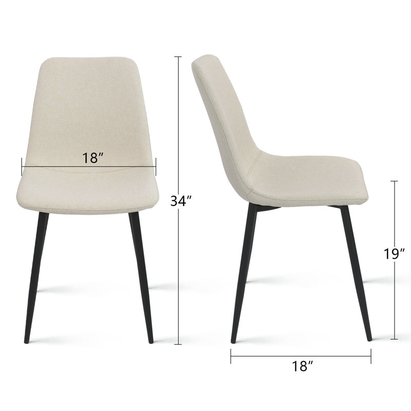 Chaises de salle à manger rembourrées Tonyia, Beige