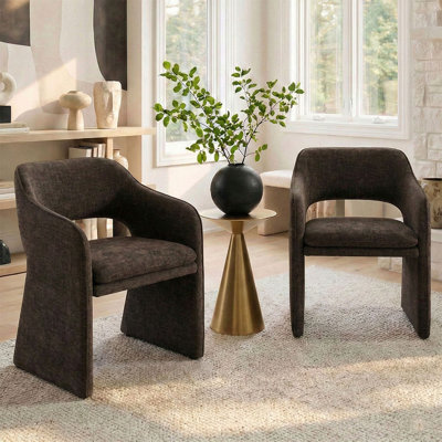 Upholstered Fabric Arm Accent Chair
