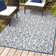 Deronte Vintage Filigree Textured Weave Blue/Cream Indoor/Outdoor Rug