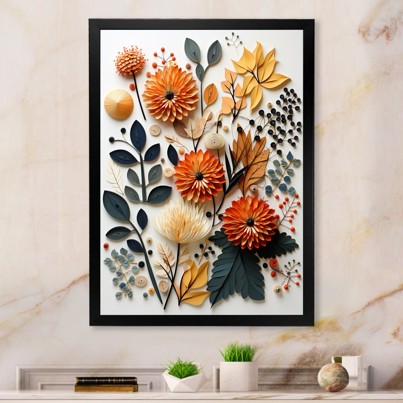 Yansiel Mid-Century Mid-Century Botanicals II, Cadre photo noir, H 20 po x l 12 po x P 1 po