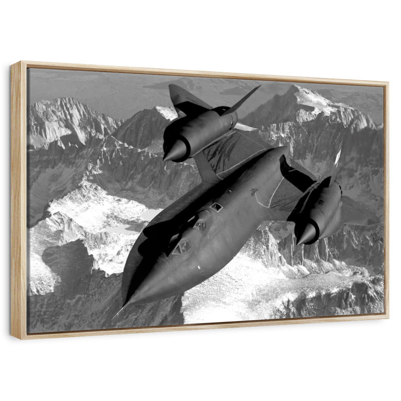 SR-71 merle, Cadre flottant en bois naturel, 43 po x 29 po