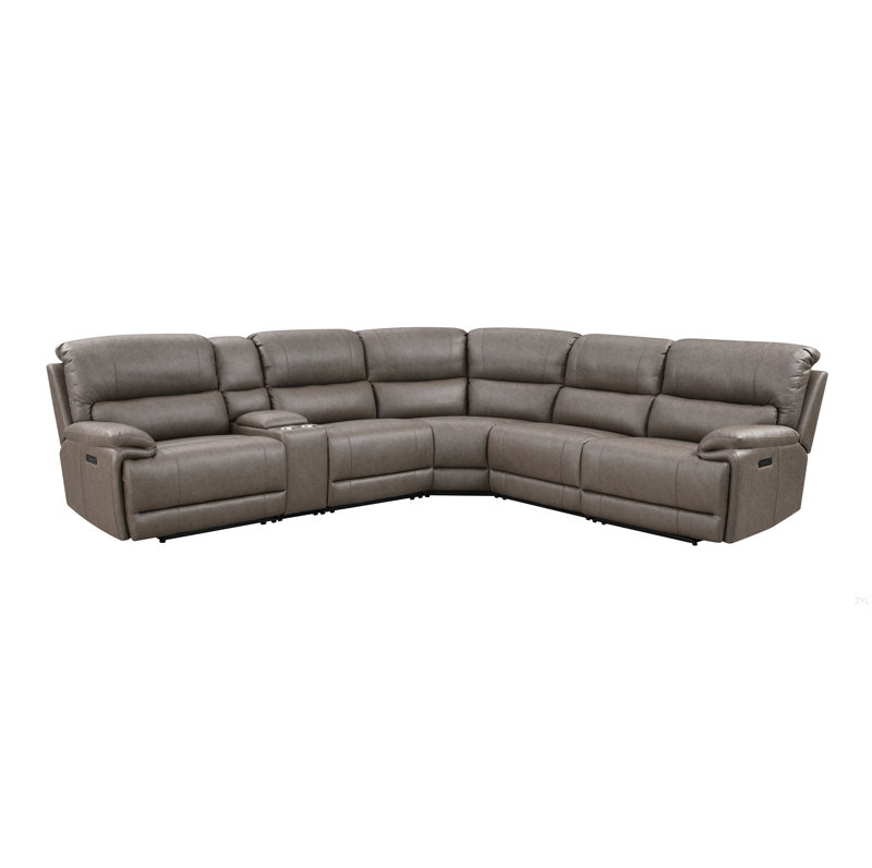 Canapé modulaire brun en cuir synthétique Motion