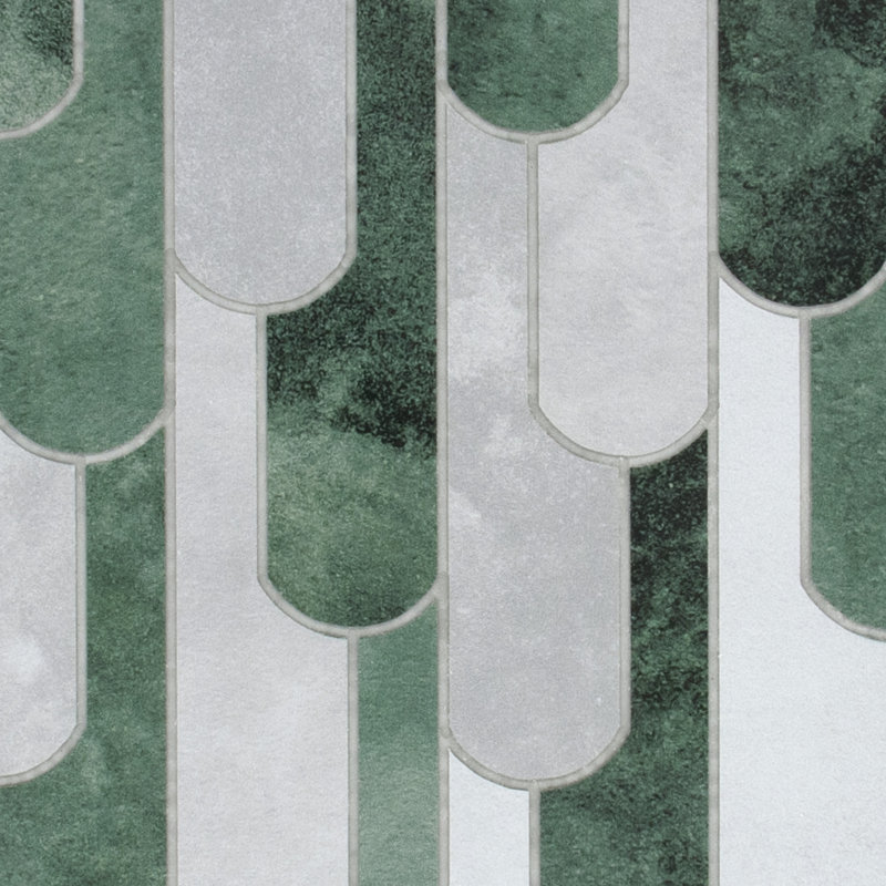 Carreau de mosaïque 12,5 po x 11,2 po, Ciment vert