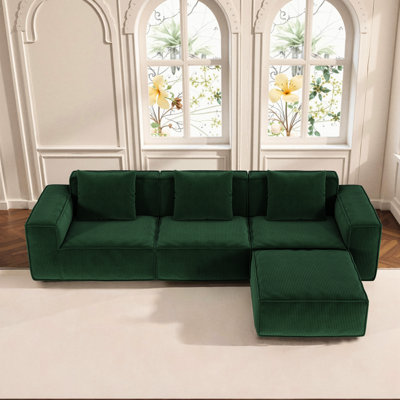 Convertible 118 - Inch Bed, Soft Foam And Spring Structure, Three Seat Combination, , Multifunctional For Different Occasions Flexible Design, Cloud Velvet Fabric, Seats With Footrest, Great Guest