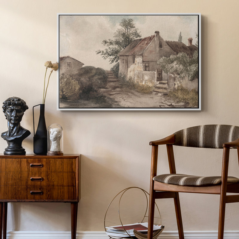 «Vintage Landscape - DCCCL XXIV» sur toile, H 17 po x l 25 po x P 2 po, Toile encadrée flottée blanche
