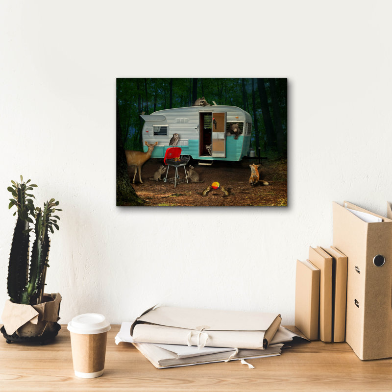  «Camping» par John Hovenstine, art mural sur toile, 16 po x 12 po, H 12 po x l 16 po