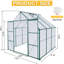 Serre en polycarbonate de 8 pi x 6 pi avec cadre stable - pour une utilisation extérieure toutes saisons et base idéale pour le jardinage
