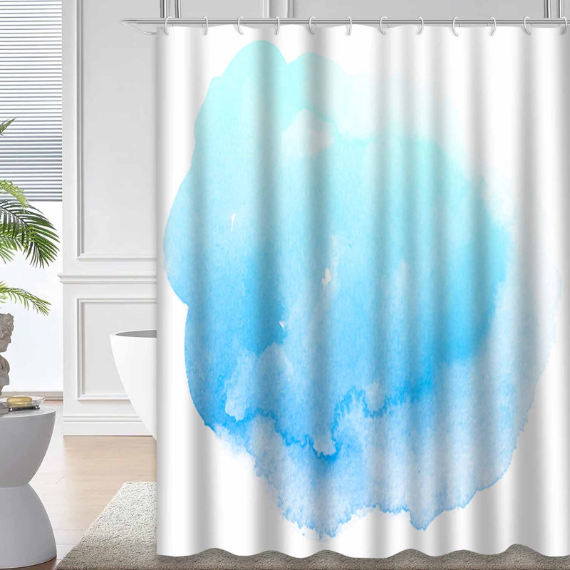 Rideau de douche blanc imperméable, rideaux de douche pour la salle de bain avec 12 crochets, L 72 po x l 72 po