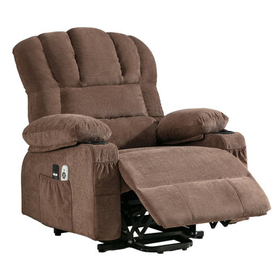 Le fauteuil électrique électrique Power Lift, adapté aux personnes âgées, avec fonctions de chauffage et de vibration, avec USB, peut être utilisé pour s'allonger.  Bleu