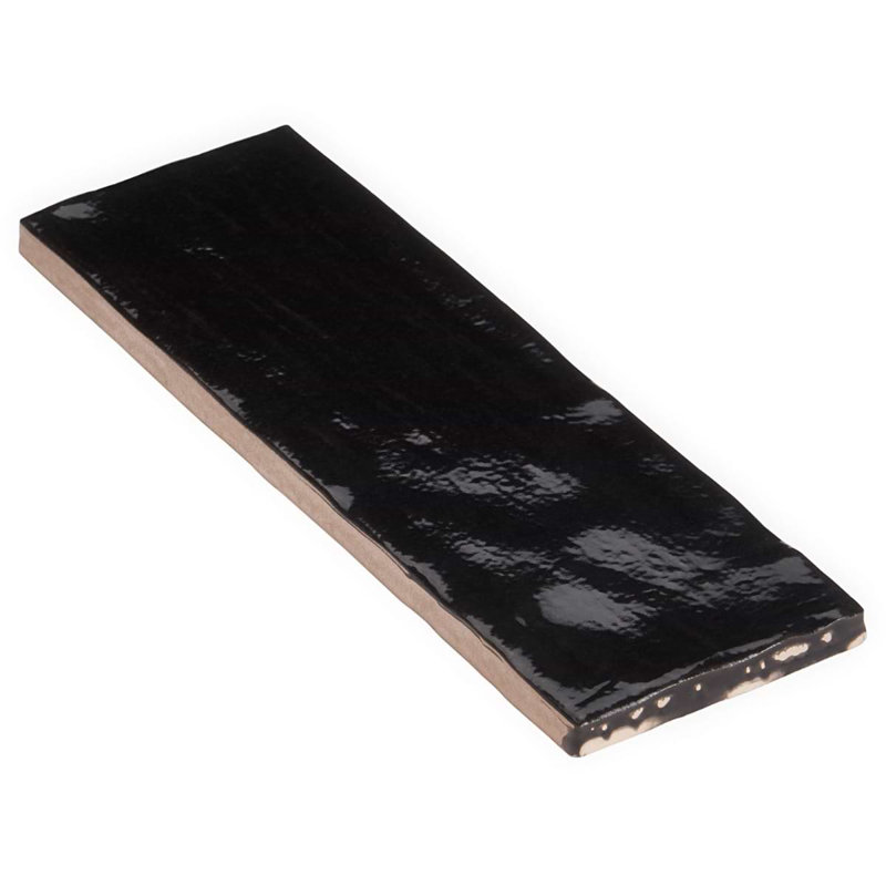 Montauk 2x8 Mixed Finish Ceramic Tile, Jet Black