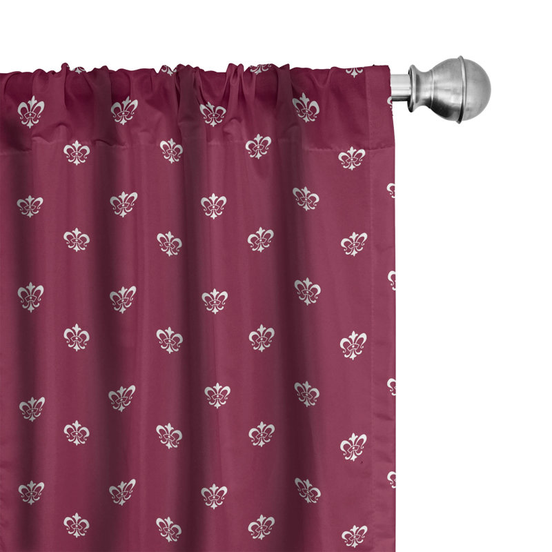 Fleur De Lis Semi-Sheer Rod Pocket Curtain Panels, 28" x 84"