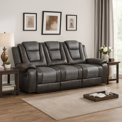 Gurutz 85.5 " Faux Leather Sofa Reclining