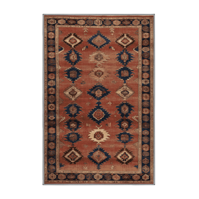 Tapis brun lavable à la machine, Rectangle 7 pi x 9 pi