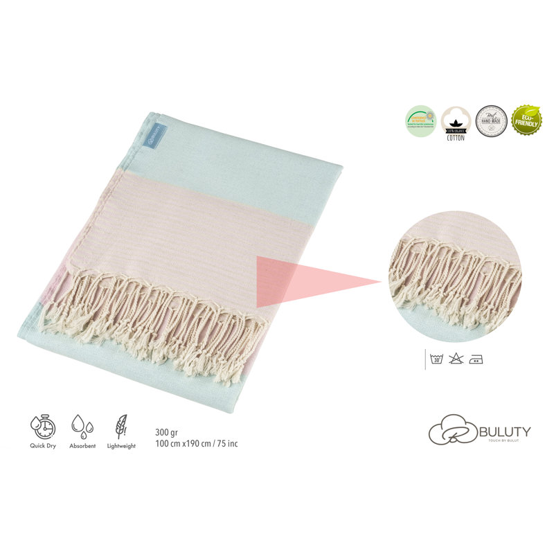 Rimmer Beach Towel, Pink/Light Blue