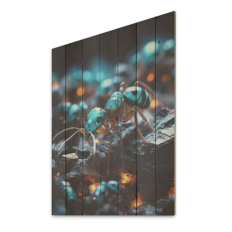 Art numérique sur bois de pin naturel, H 20 po x l 10 po