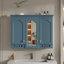 Armoire à miroir murale 35 pouces tout-en-un avec tablettes réglables, charnières à fermeture en douceur-1777855579