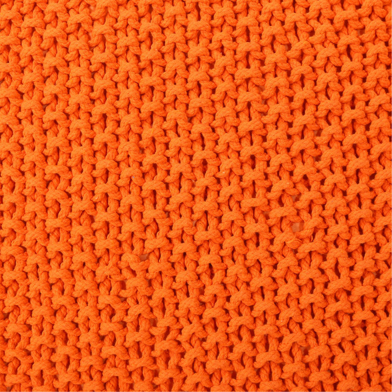 Pouf en coton Hollis, Coton orange