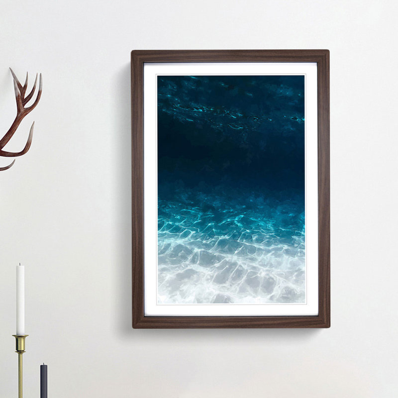 Under the Ocean in Abstract - Picture Frame Graphic Art Print, Walnut Framed, 48cm H x 36cm W x 2cm D