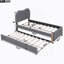 Lit plateforme tapissier avec pieds de support en bois et lit gigogne simple-44274098-44274093