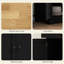 Armoire de cuisine avec plateau en bois massif, buffet avec 3 tiroirs et tablette réglable, armoire de plancher en grain de bois noir-1750701299