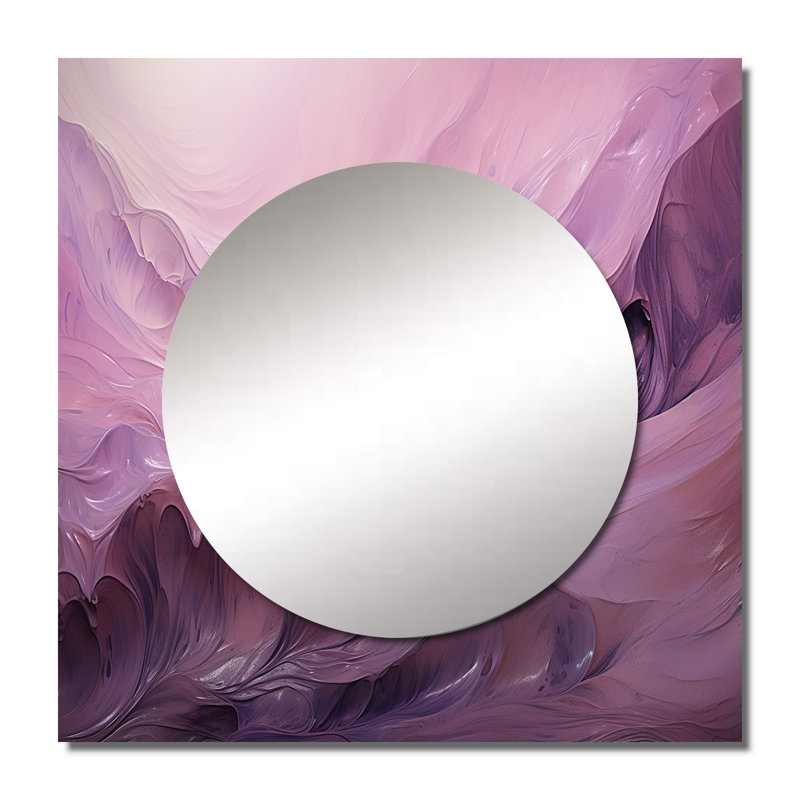 Annai - miroir carré abstrait à encre liquide pour décoration murale, 36 po x 36 po
