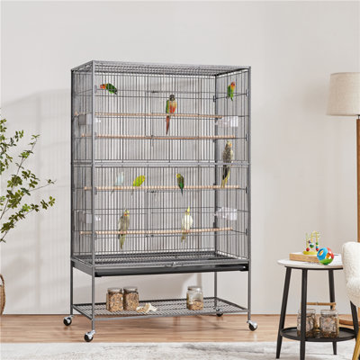 Dawley Iron Flat Top Flight Cage with Wheels