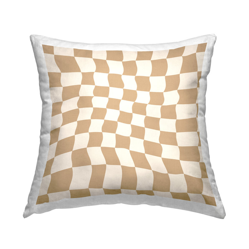 Coussin décoratif à carreaux, Carreauté brun
