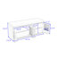 Banc de rangement avec coussin, tablettes réglables et portes en rotin tissé-312129037