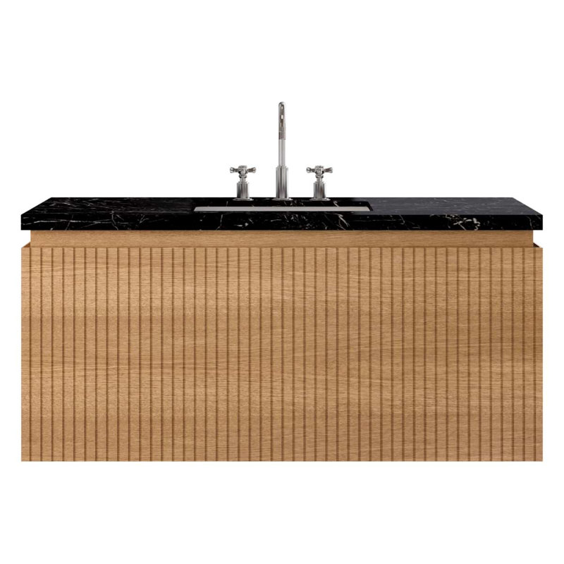 Melrose Single Vanity, White Ash, 48", Black