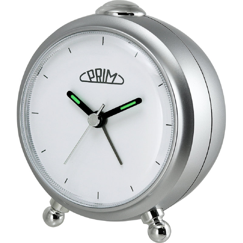 Quartz movement / Crystal Alarm Tabletop Clock, Silver