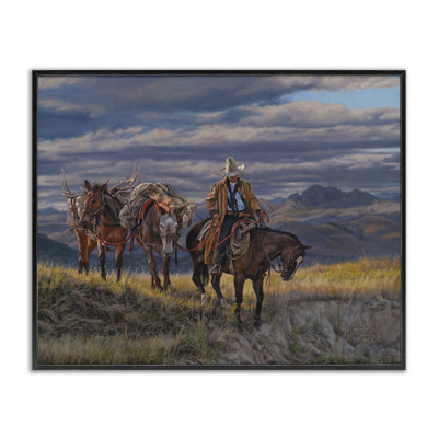 Sauntering Cowboy & Horses Framed Giclee Art by David Graham