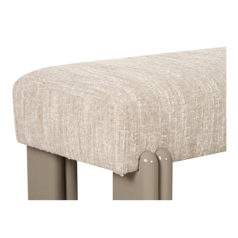 Priya Upholstered Bench, White, Cream