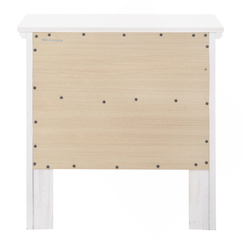 Table de chevet transitionnelle blanche élégante, Blanc
