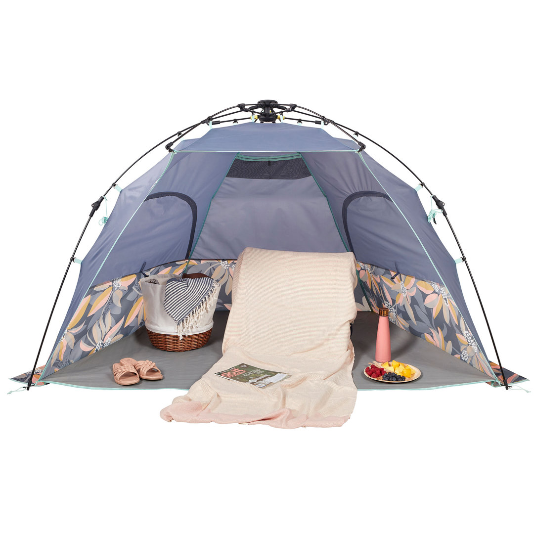 ECR4Kids Lightspeed Outdoors Pop-Up Beach Sun Shade, Quick Shelter, Vintage Floral ECR4Kids