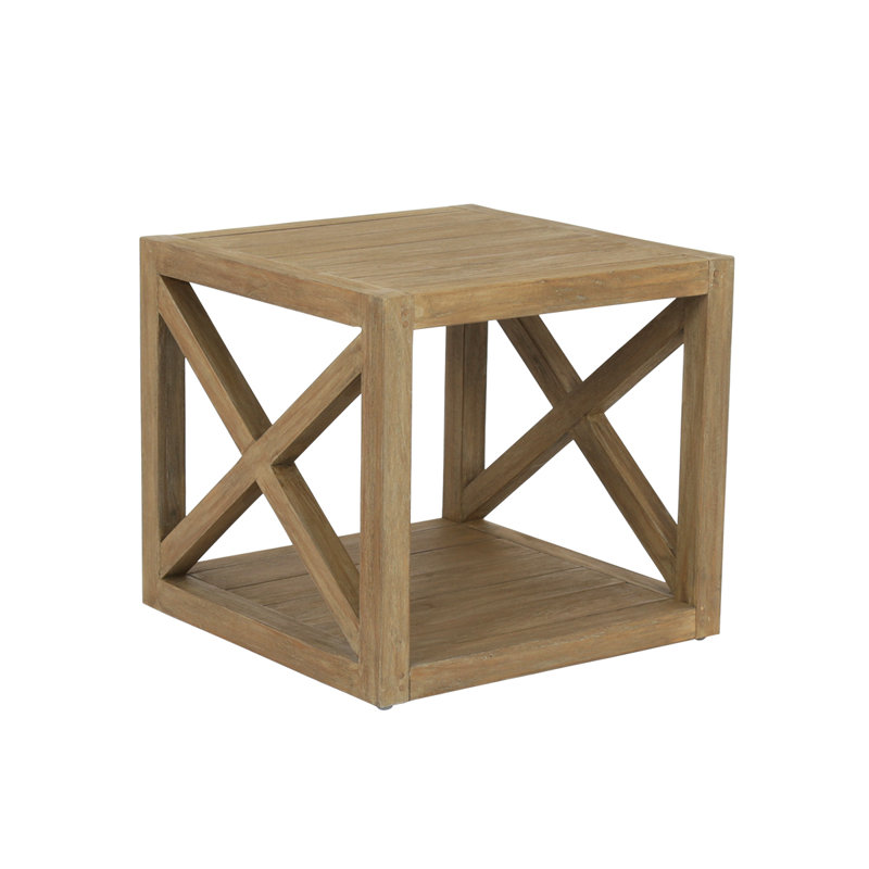 Modena Solid Wood Side Table, Coastal Teak