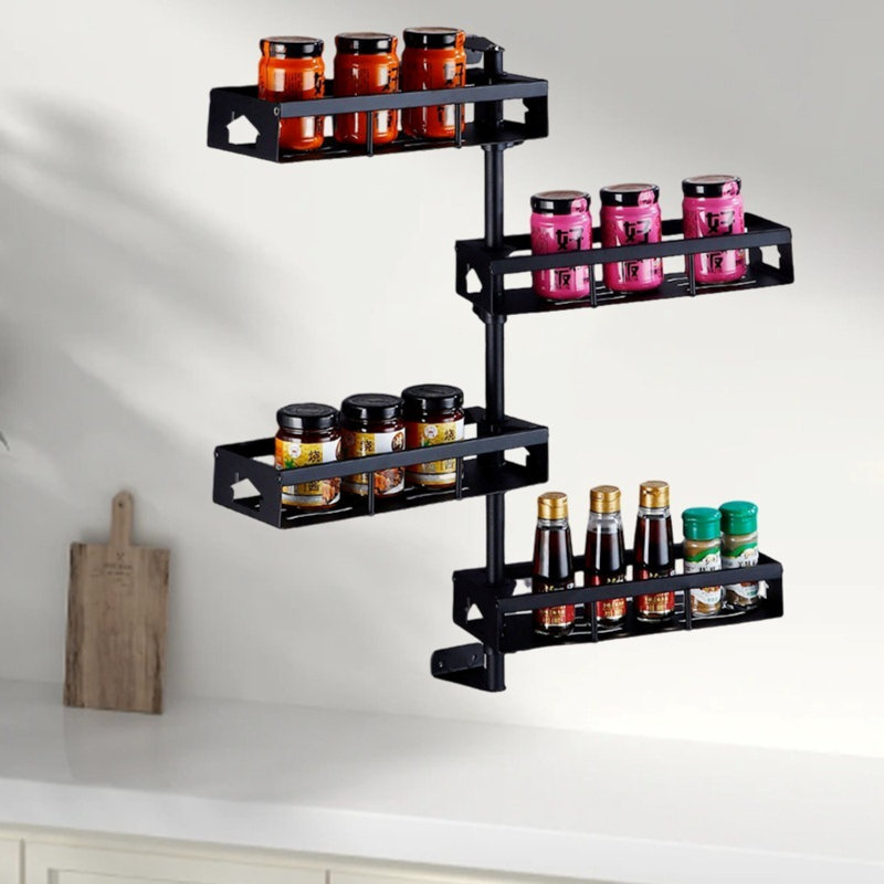 Haverstraw Wall Mounted Optional Stainless Steel Spice Rack with Adjustable Racks