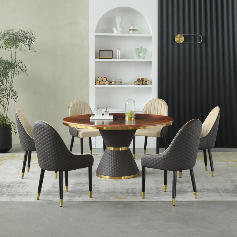 7 - Piece Dining Set, Beige
