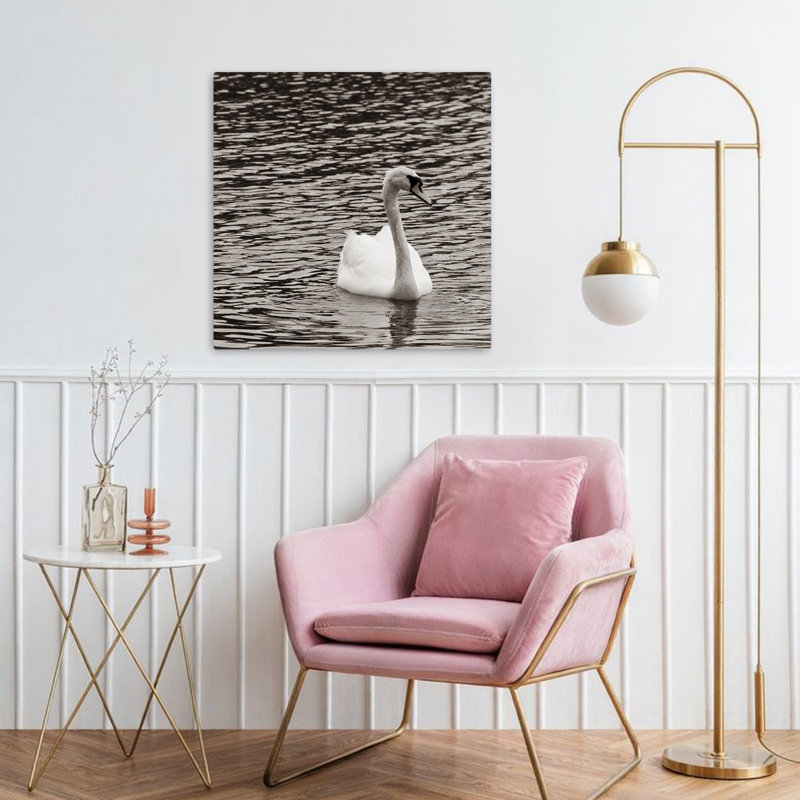 Cygne simple, art contemporain, H 32 po x l 32 po