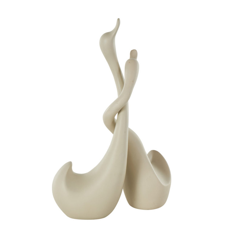 Cole And Grey Ceramic Intertwined Swan Decorative Sculpture