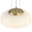 Grand luminaire suspendu moderne en or brossé 12,8 pouces avec abat-jour en verre blanc dôme - Plafonnier de hall d'entrée à hauteur réglable à intensité variable-128645703