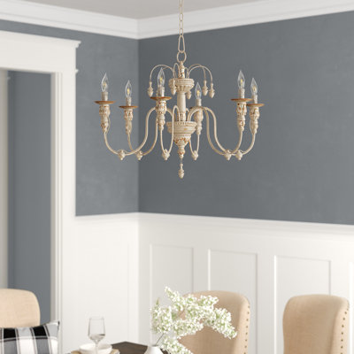Lustre traditionnel à 6 lumières de style bougie Solange
