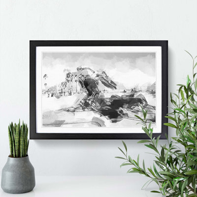 Venice Beach Skateboarder in Abstract - Picture Frame Graphic Art Print
