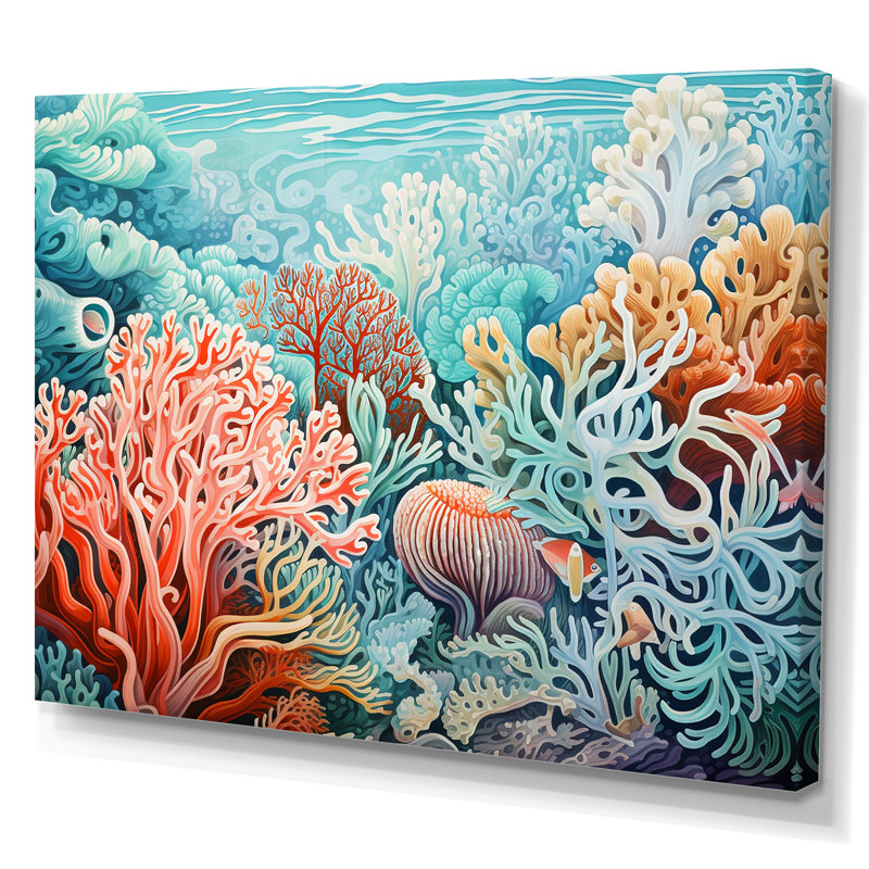 Corail Gorgonacées Sea World I sur impression sur toile, H 30 po x l 40 po x P 1,5 po, Toile tendue
