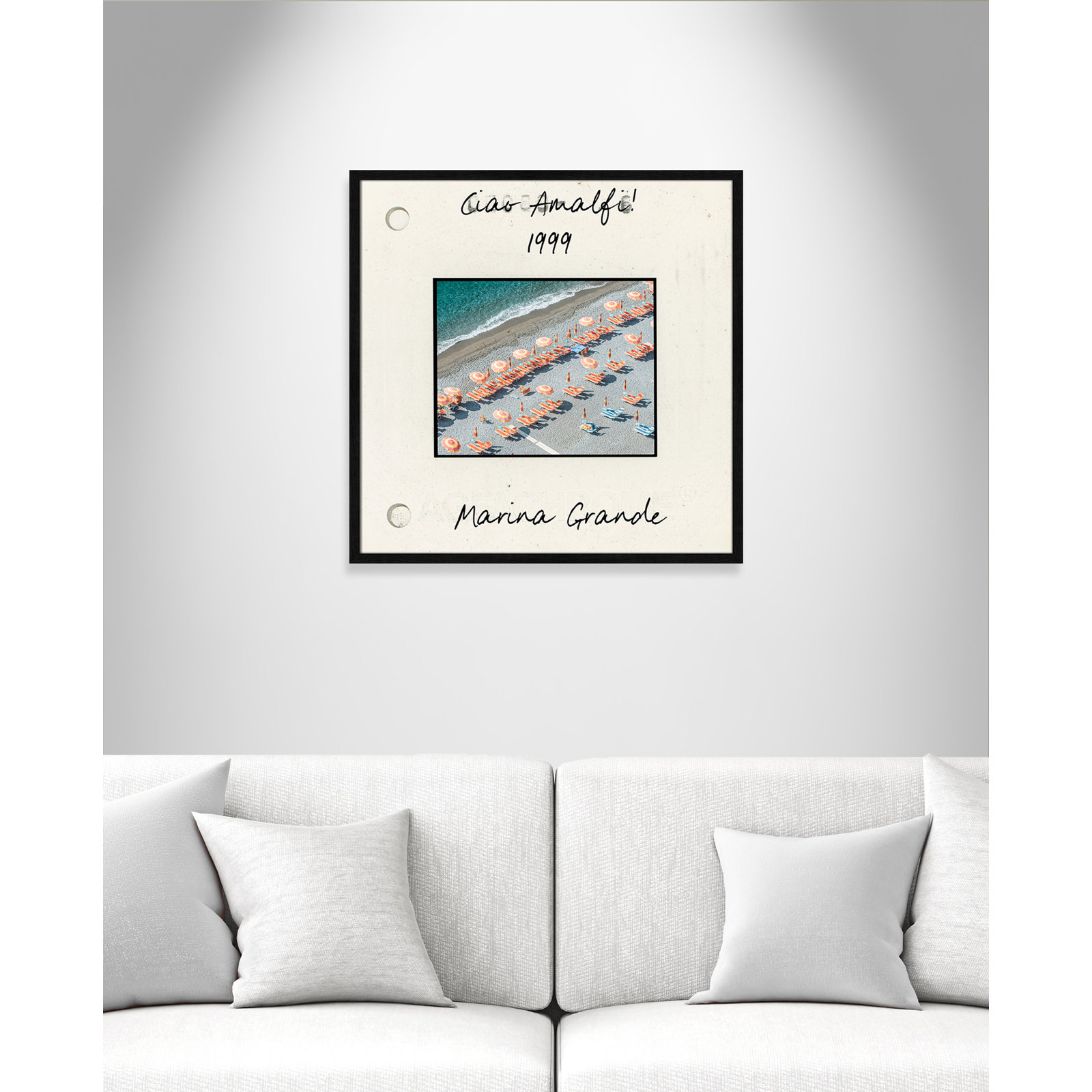 Ritona "Amalfi, Italy - Marina Grande" Print, Black Single Picture Framed Paper, 27.5" H x 27.5" W x 0.75" D