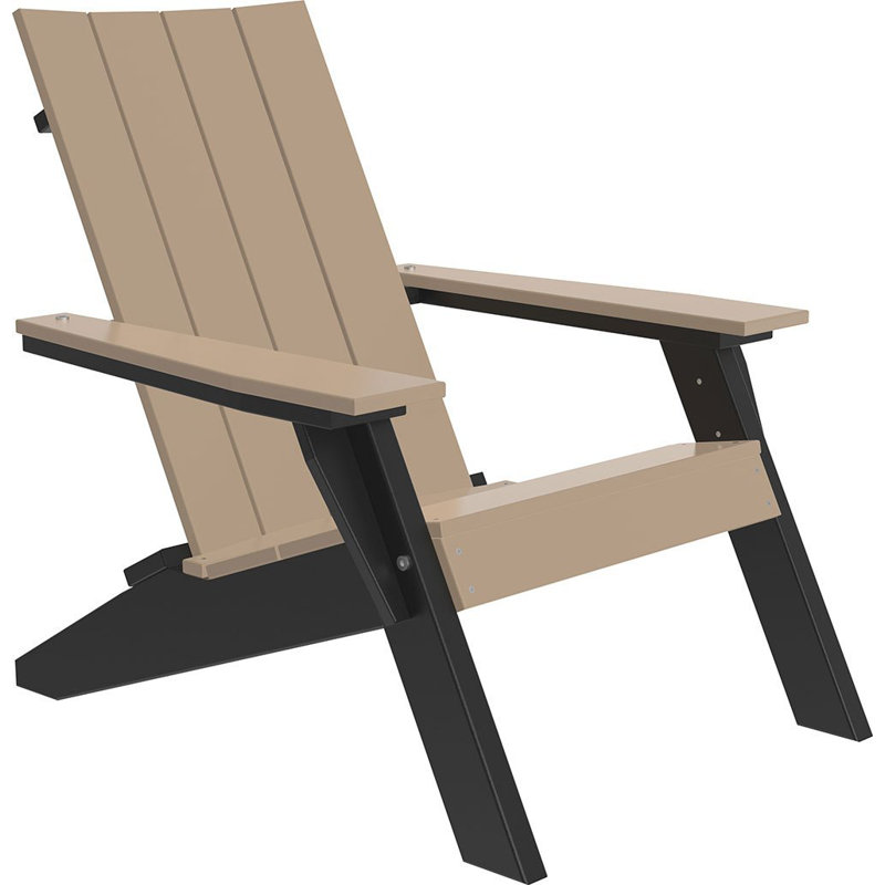 Chaise adirondack pliante en plastique Giraud, Bois vieilli / noir
