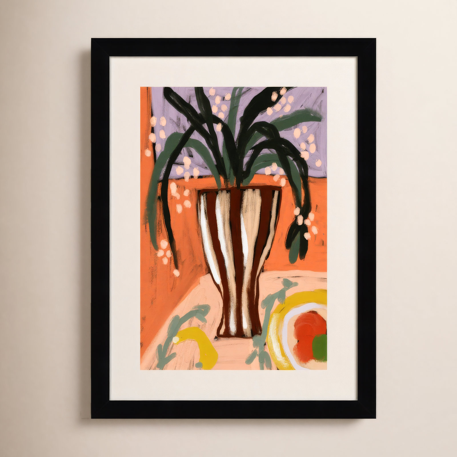 Floral Still Life No. 3 Print, Black, 17" H x 13" W