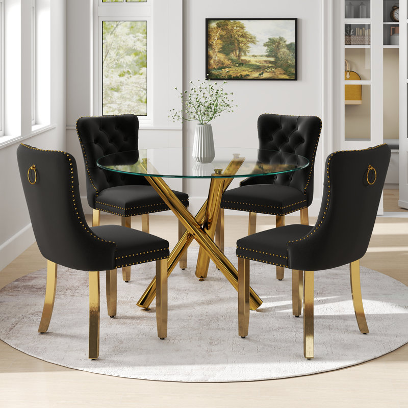 House of Hampton® 5-Piece Pedestal Dining Set Reviews Wayfair