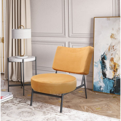 Fauteuil demi-tonneau en velours 28,3 po